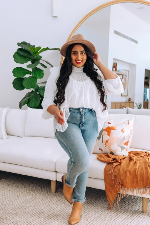 Cora Long Sleeve Top in White