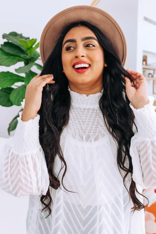 Cora Long Sleeve Top in White