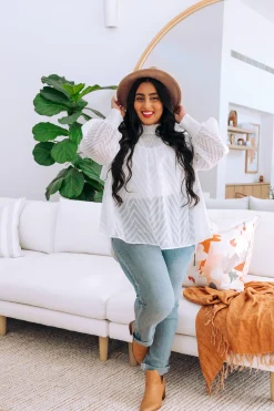 Cora Long Sleeve Top in White