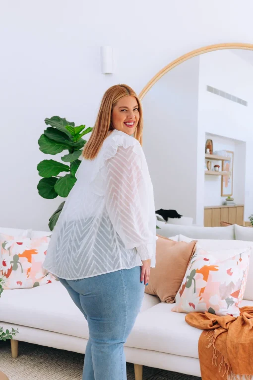 Cora Long Sleeve Top in White
