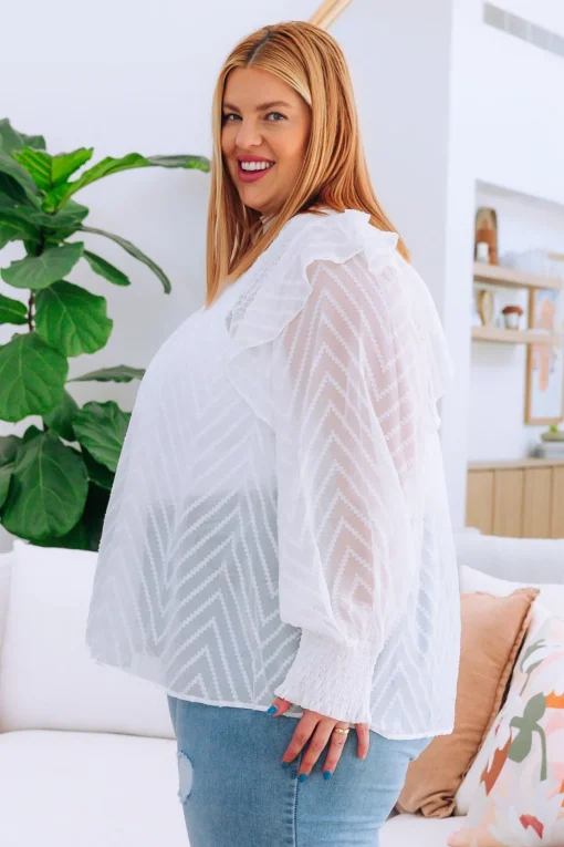 Cora Long Sleeve Top in White