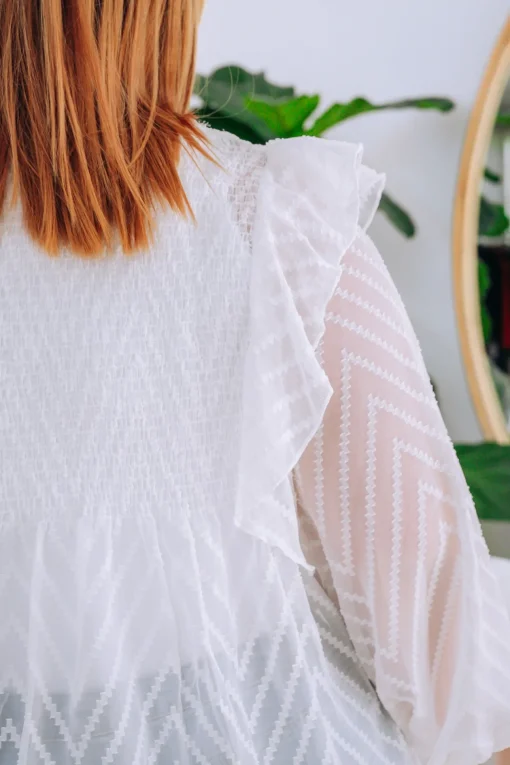 Cora Long Sleeve Top in White