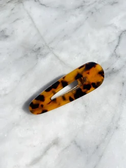 Dark Tortoiseshell Coloured Round - Hair Clip