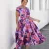 Ellie Floral Maxi Dress in Purple