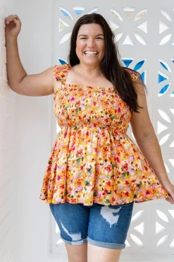 Ellie Top in Sunshine Floral