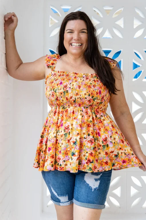 Ellie Top in Sunshine Floral