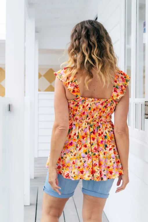 Ellie Top in Sunshine Floral