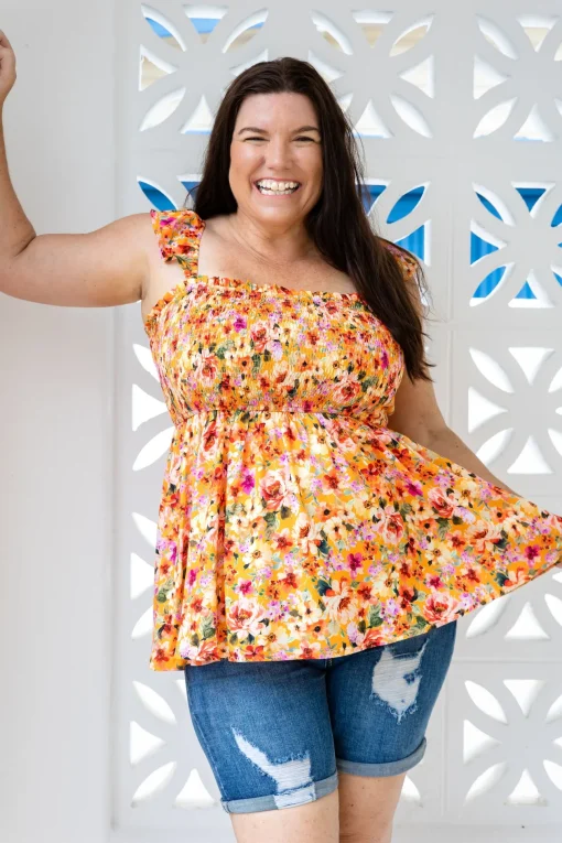 Ellie Top in Sunshine Floral