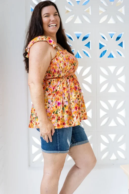 Ellie Top in Sunshine Floral