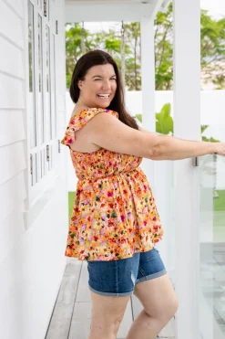 Ellie Top in Sunshine Floral
