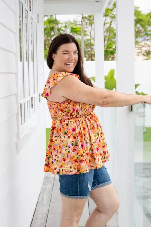 Ellie Top in Sunshine Floral
