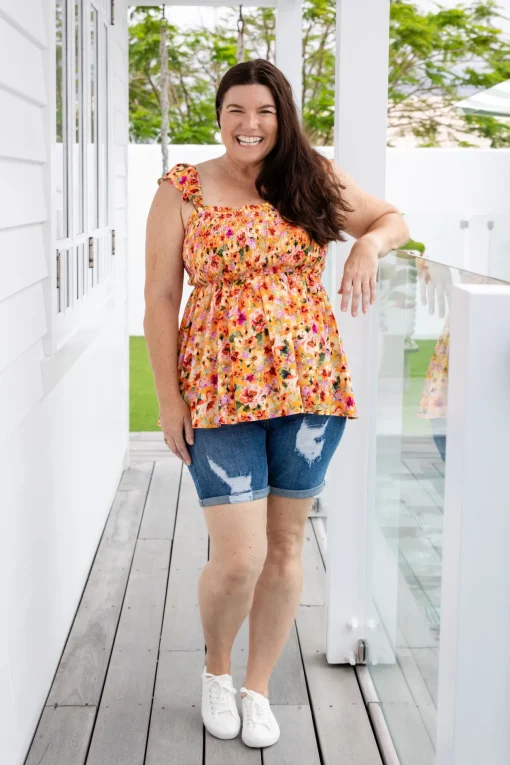 Ellie Top in Sunshine Floral