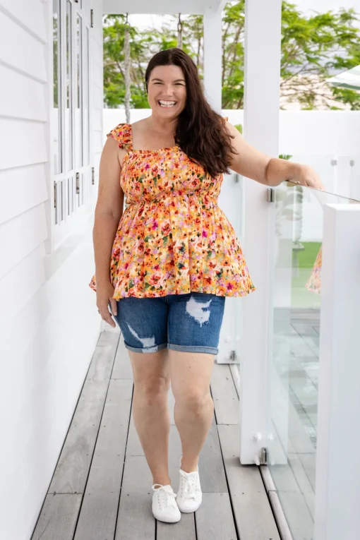 Ellie Top in Sunshine Floral