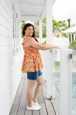 Ellie Top in Sunshine Floral