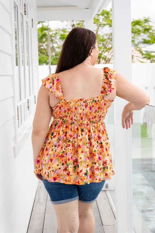 Ellie Top in Sunshine Floral