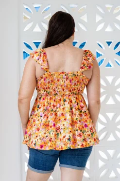 Ellie Top in Sunshine Floral