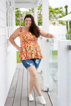 Ellie Top in Sunshine Floral