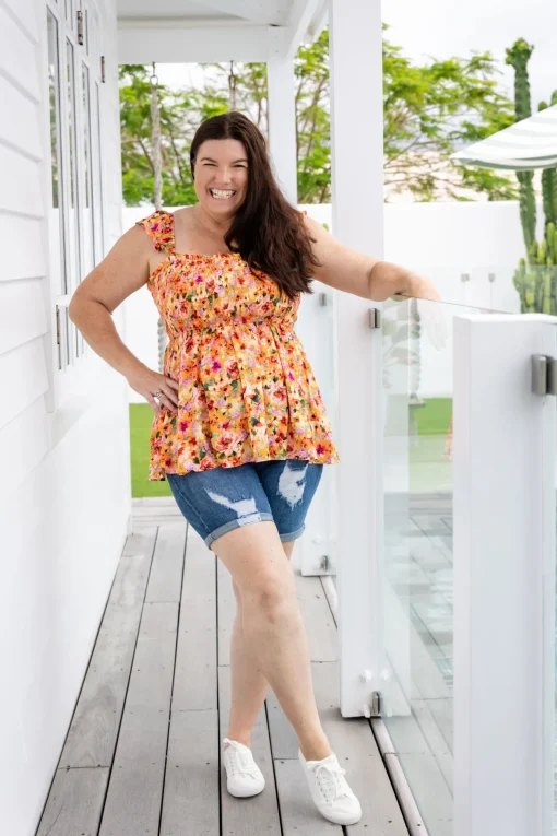 Ellie Top in Sunshine Floral