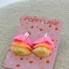 Elly Drop Earrings in Pink, Peach & Yellow