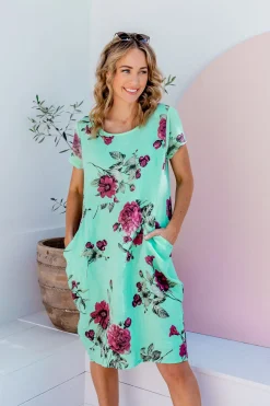 Eve Dress in Aqua