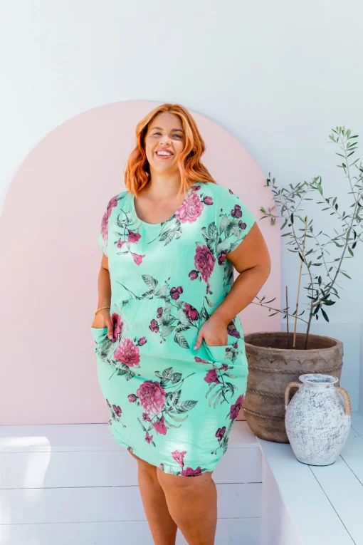 Eve Dress in Aqua