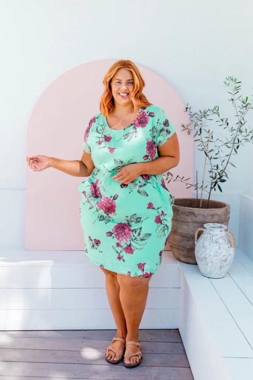 Eve Dress in Aqua