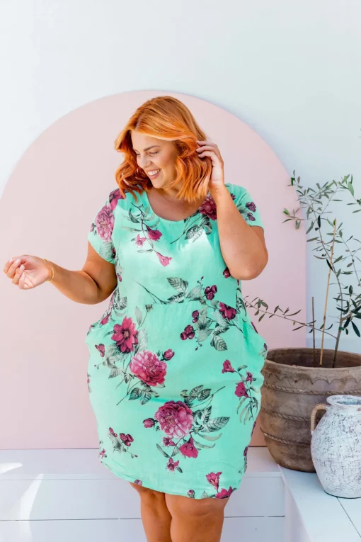 Eve Dress in Aqua