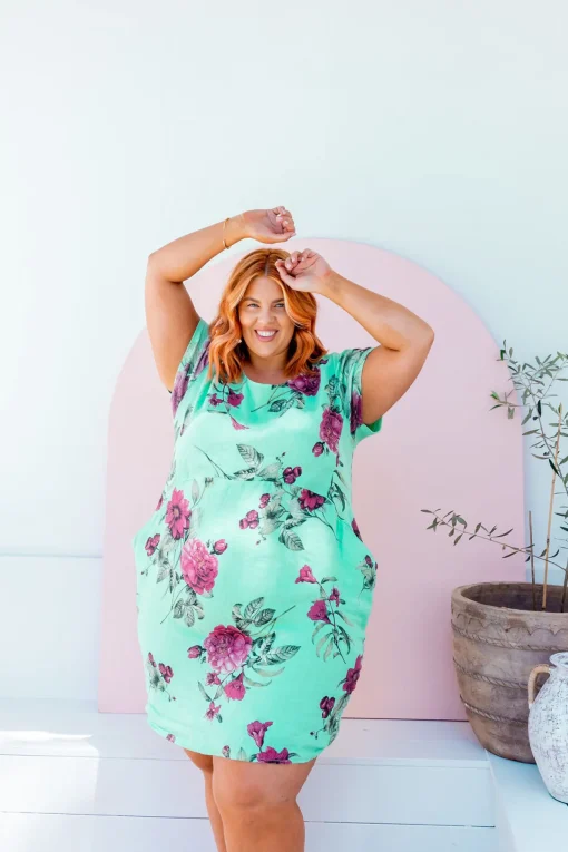 Eve Dress in Aqua