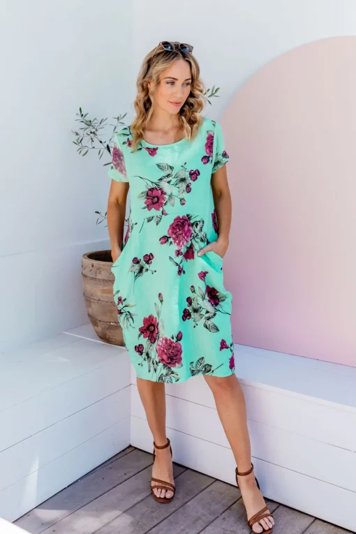 Eve Dress in Aqua