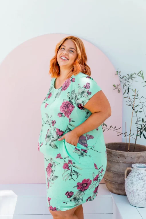 Eve Dress in Aqua