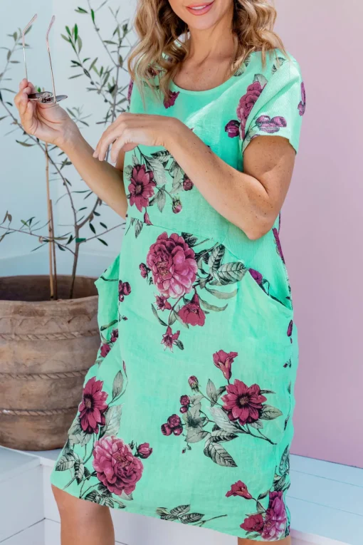 Eve Dress in Aqua