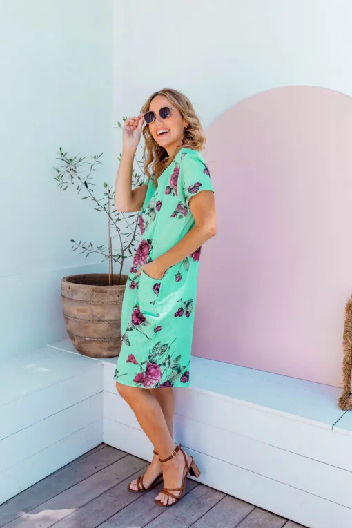 Eve Dress in Aqua