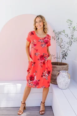 Eve Dress in Hibiscus