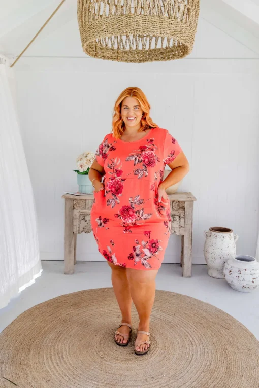 Eve Dress in Hibiscus