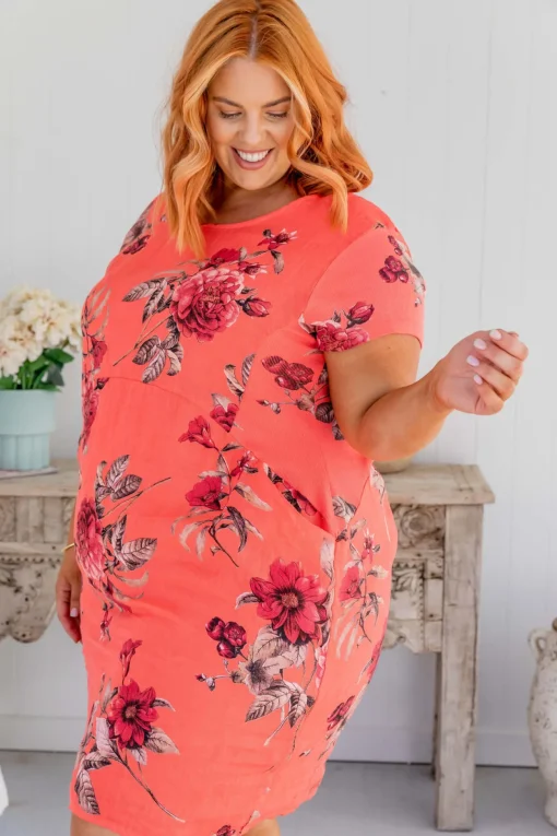 Eve Dress in Hibiscus