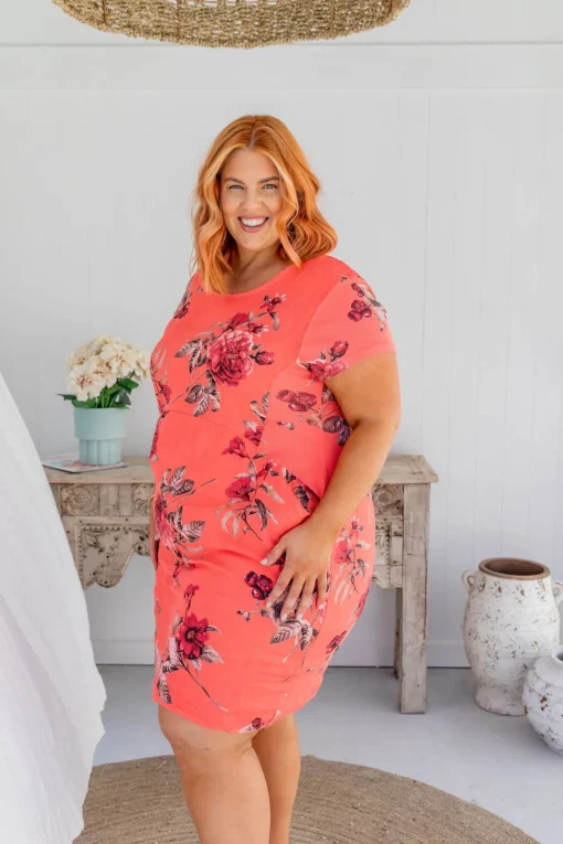 Eve Dress in Hibiscus