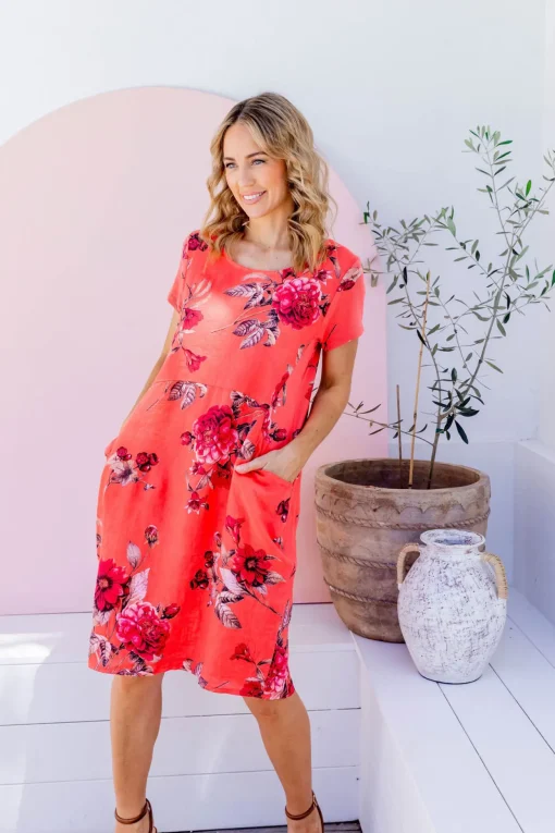 Eve Dress in Hibiscus