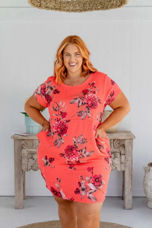 Eve Dress in Hibiscus