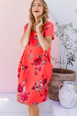 Eve Dress in Hibiscus