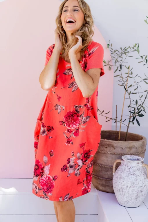 Eve Dress in Hibiscus