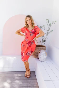 Eve Dress in Hibiscus