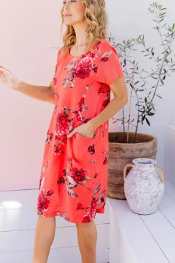 Eve Dress in Hibiscus