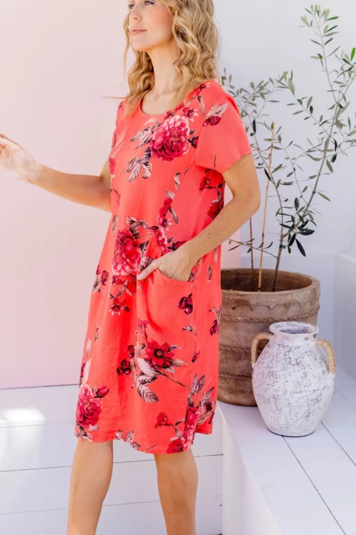 Eve Dress in Hibiscus
