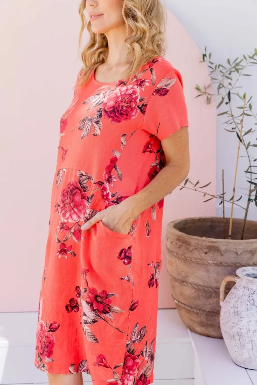 Eve Dress in Hibiscus