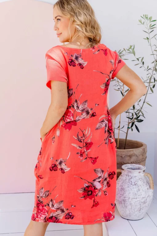 Eve Dress in Hibiscus