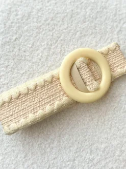 Extra Length Stretch Belt with Cream Buckle