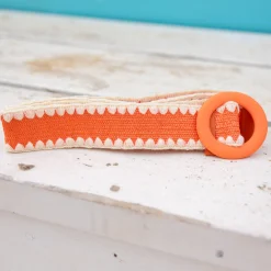 Extra Length Stretch Belt with Orange Buckle
