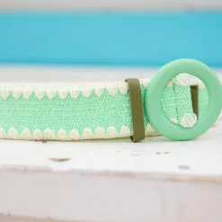 Extra Length Stretch Belt with Green Buckle