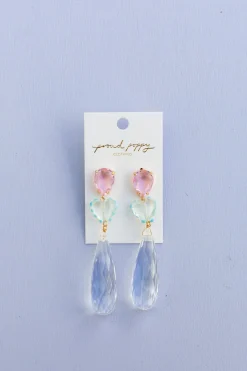 Fado Clear Heart Teardrop Earrings
