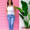 Florence Denim Joggers in Sky Blue